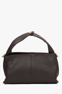 Leather dark brown handbag by Estro.