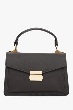 Women's Small Dark Brown Satchel Handbag made of Premium Italian Genuine Leather Estro ER00117535.