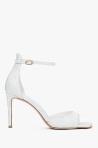 Women's Elegant White High Heels Sandals made of Genuine Leather Estro ER00117224.