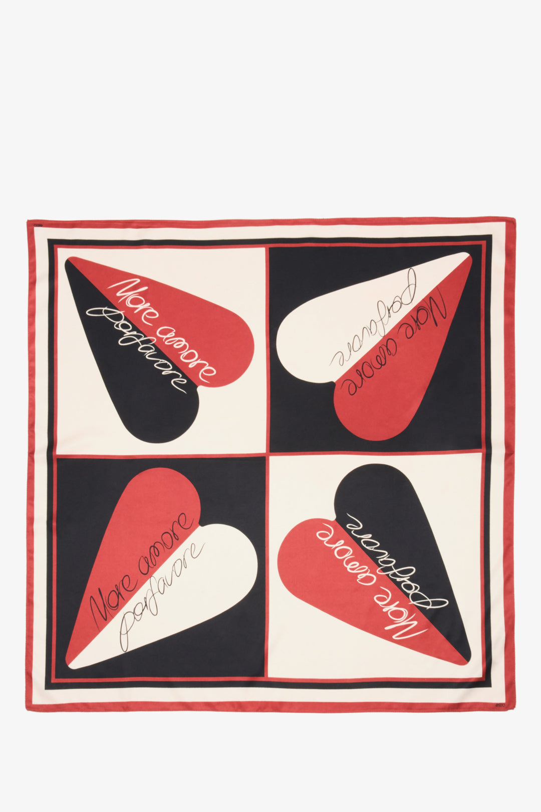 A women's scarf from Estro in shades of black, beige, and red.
