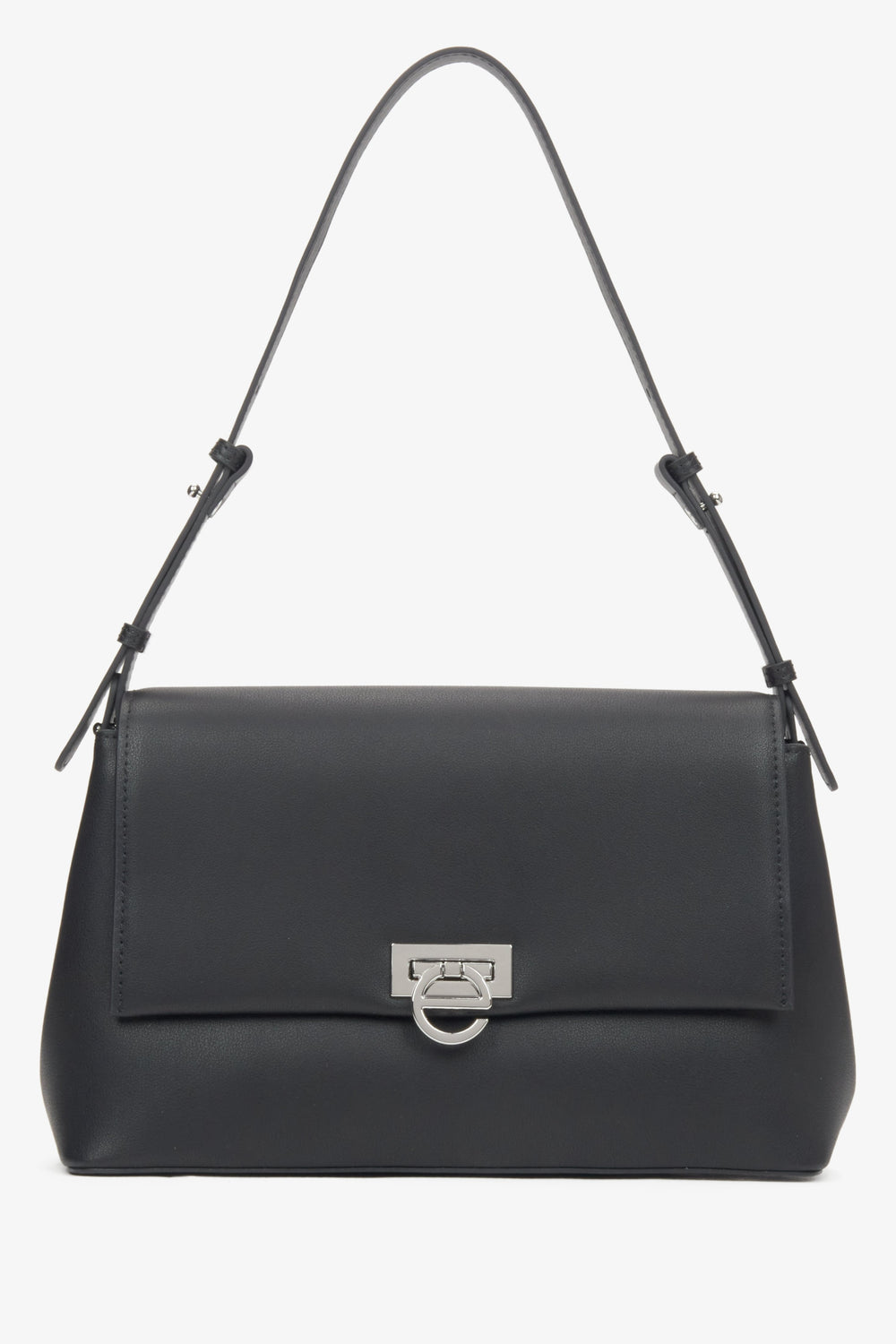 Women's Black Crossbody Bag made of Genuine Leather Estro ER00116609.