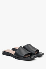 Women's Black Flat Mules made of Genuine Leather Estro ER00115288.
