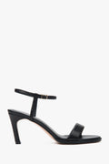 Women's Black Heeled Sandals made of Genuine Leather Estro ER00117189.