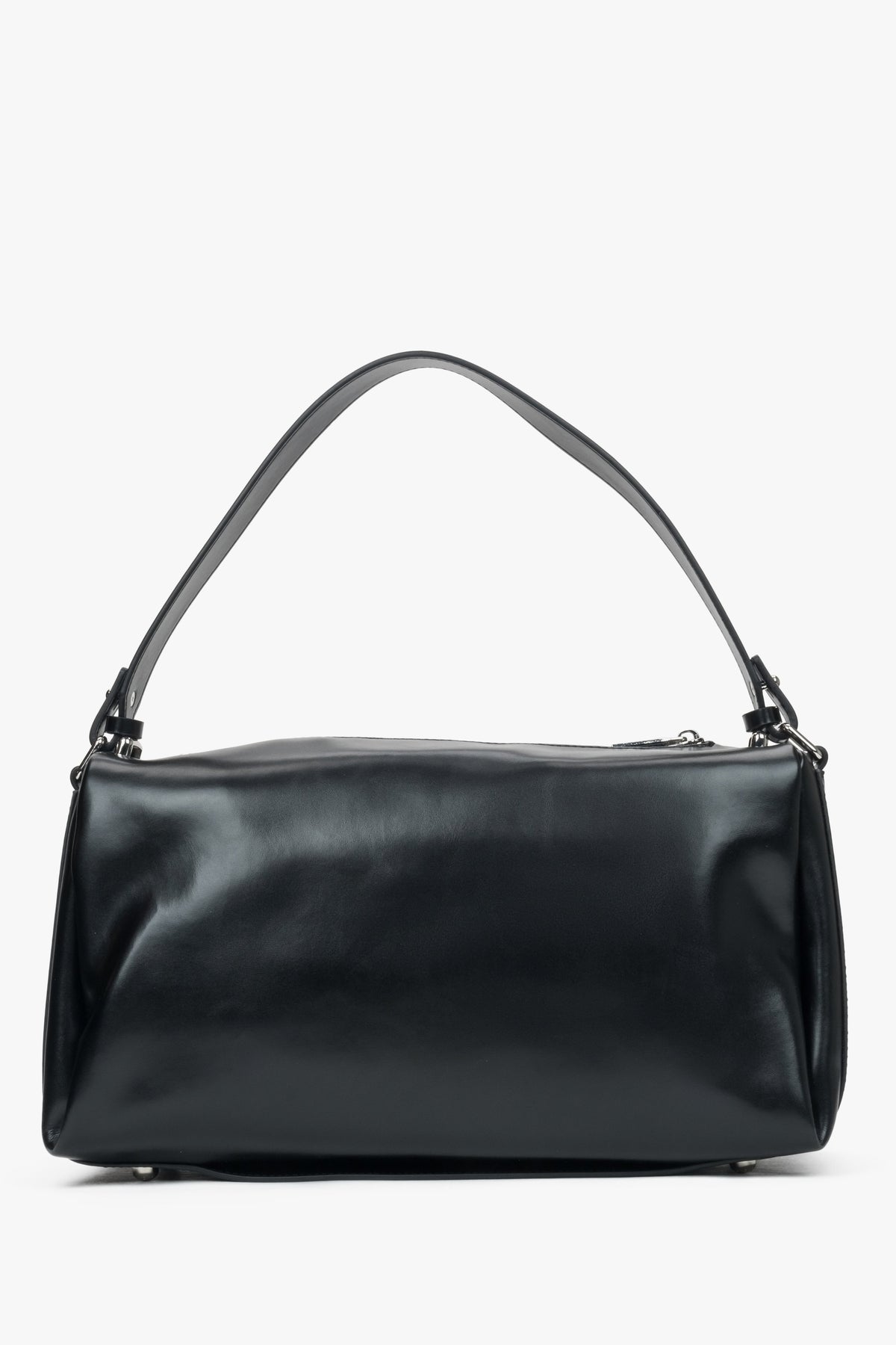 Women's Black Leather Crossbody Bag Estro ER00116606.