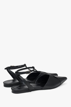 Timeless black women's sandals by Estro, crafted from natural leather and featuring an elegant pointed toe – a classic choice for every woman.