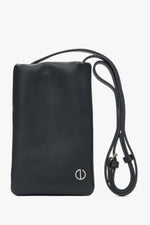 Women's Black Leather Phone Bag Estro ER00116880.