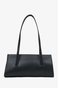 Women's Black Leather Shoulder Bag with Long Handles Estro ER00116883.