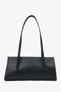 Women's Black Leather Shoulder Bag with Long Handles Estro ER00116883.