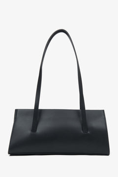 Women's Black Leather Shoulder Bag with Long Handles Estro ER00116883.