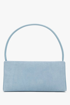 Women's shoulder bag in blue, made of natural velour by Estro.