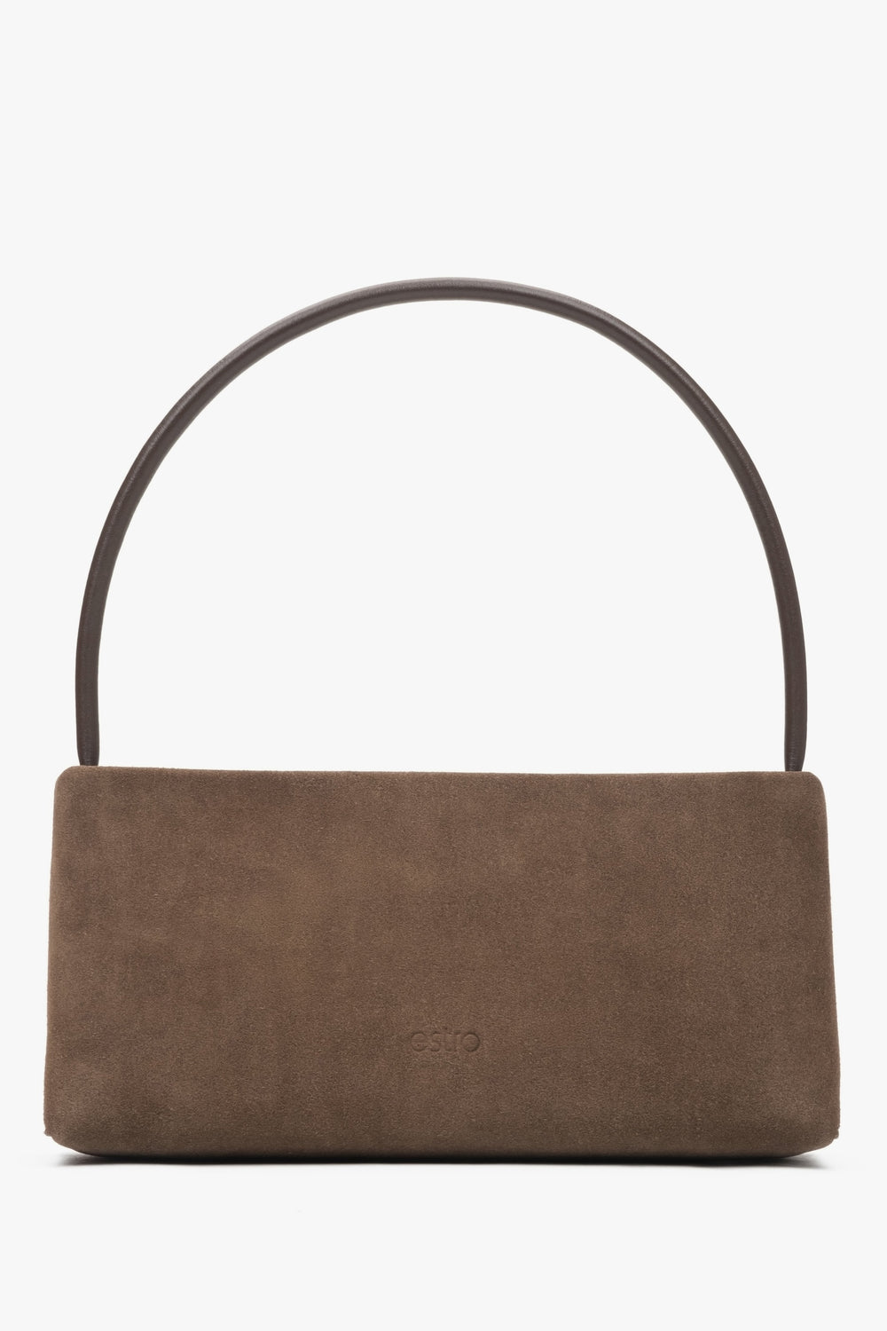 Women's Brown Velour Shoulder Bag Estro ER00116821.