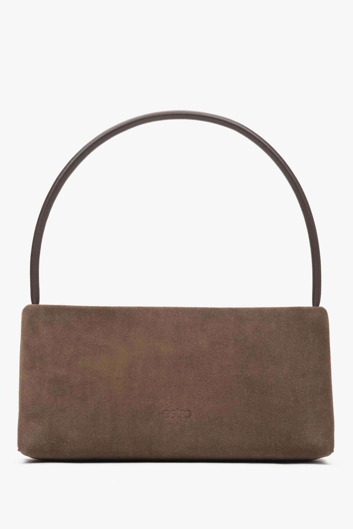 Women's Brown Velour Shoulder Bag Estro ER00116821.