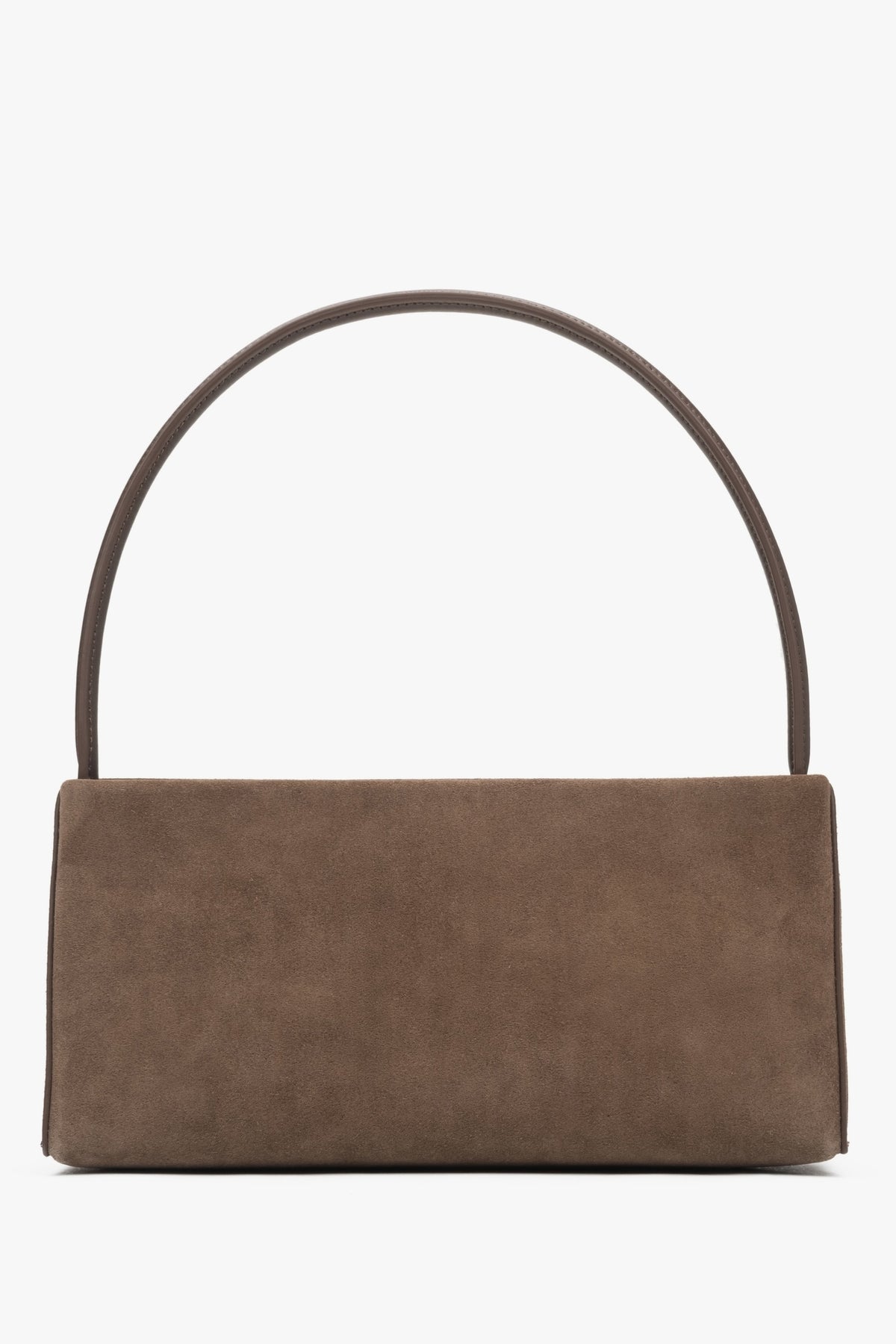 Women's shoulder bag in brown, made of natural velour by Estro.