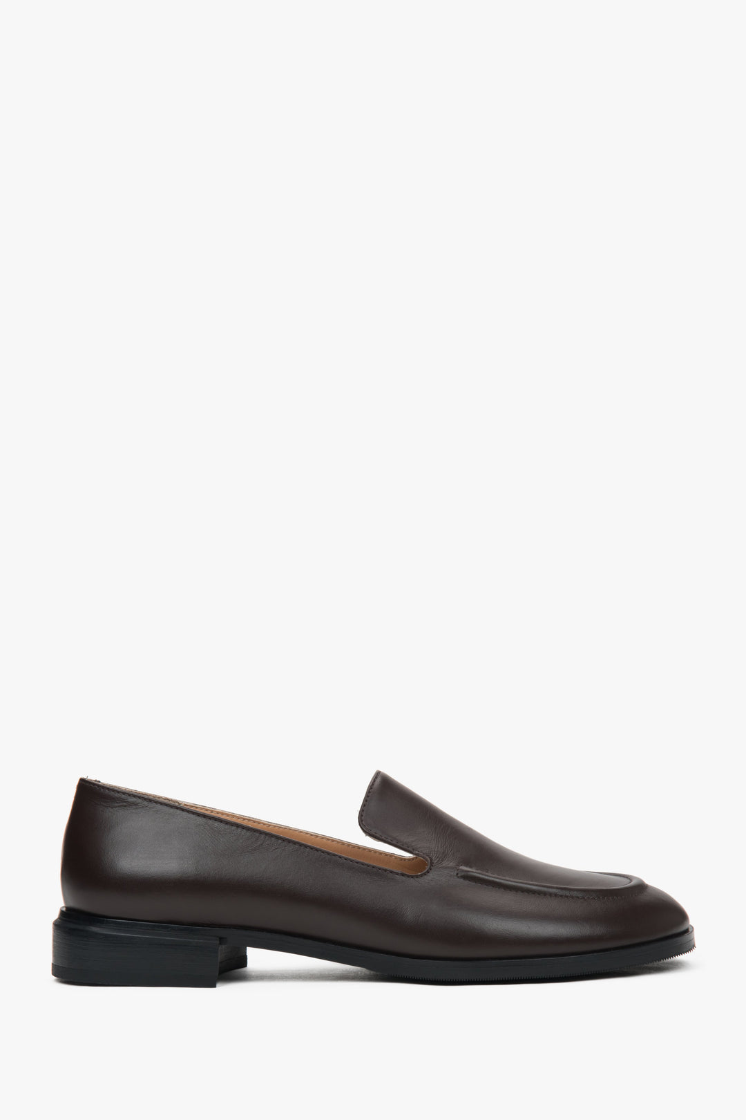 Women's Classic Dark Brown Loafers made of Genuine Leather Estro ER00117367.
