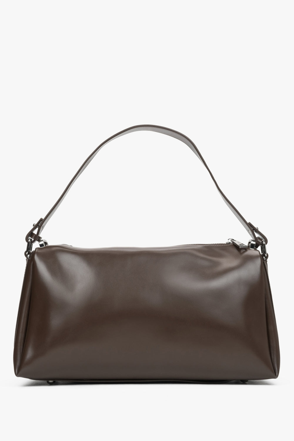 Women's Dark Brown Leather Crossbody Bag Estro ER00116605.