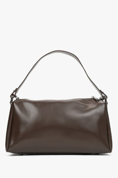 Women's Dark Brown Leather Crossbody Bag Estro ER00116605.