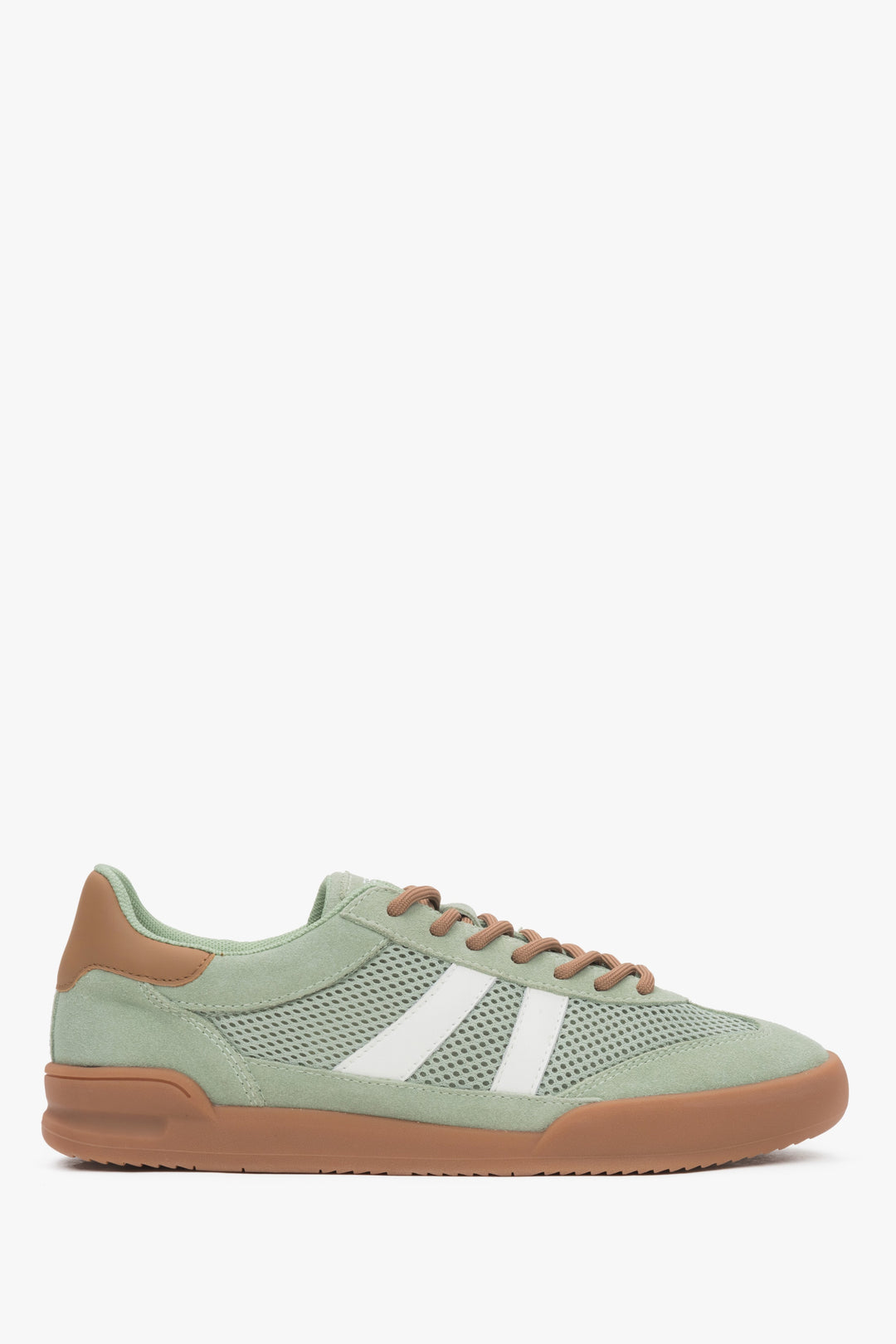 Women's Green Velour Sneakers with Breathable Mesh ES8 ER00116896.