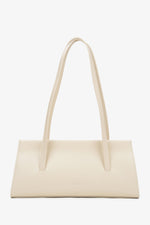 Women's Light Beige Leather Shoulder Bag with Long Handles Estro ER00116885.