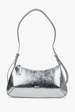Women's Silver Leather Handbag Estro ER00116809.