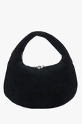 Women's Small Black Handbag made of Genuine Velour Estro ER00116818.