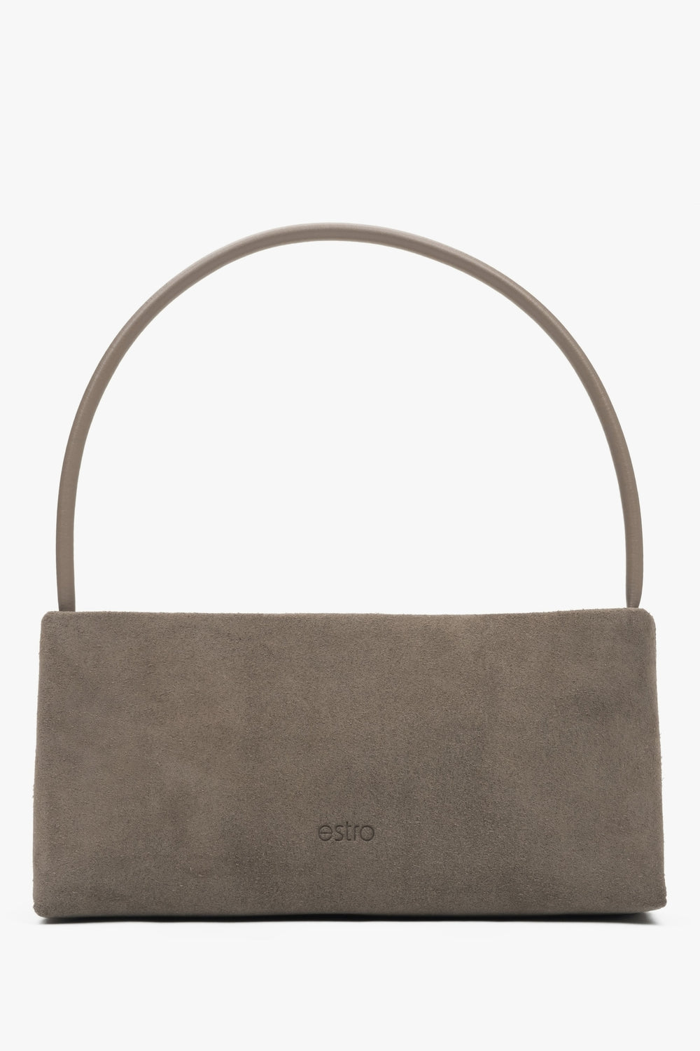 Women's Taupe Velour Shoulder Bag Estro ER00116822.