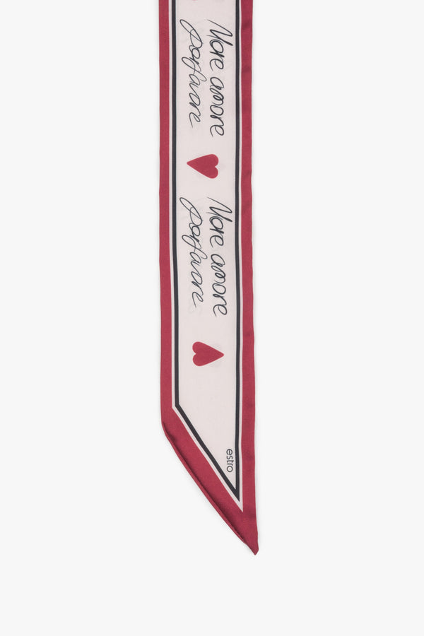 Red and white twilly neckerchief from Estro - detale. 