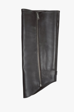 Dark brown leather 2-in-1 ankle and knee-high boots with decorative buckle Estro.
