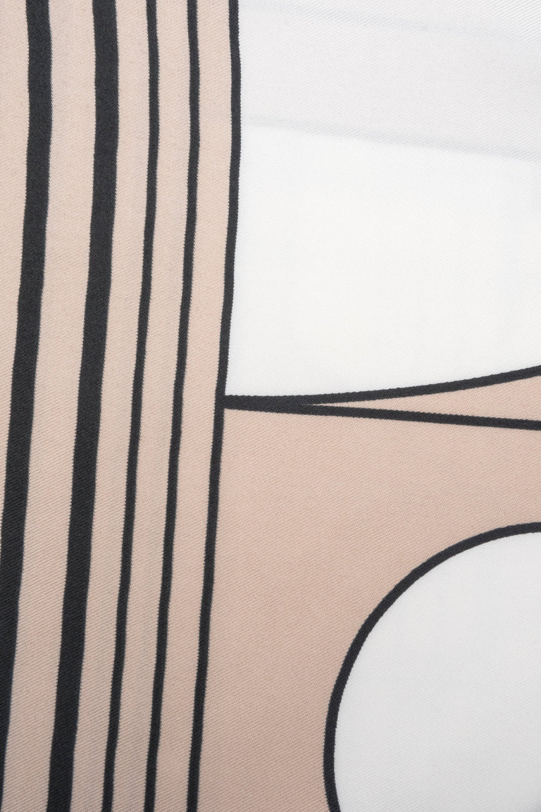 Women's beige and black neckerchief with abstract pattern Estro.