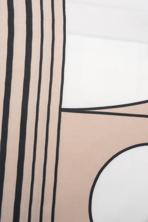 Women's beige and black neckerchief with abstract pattern Estro.
