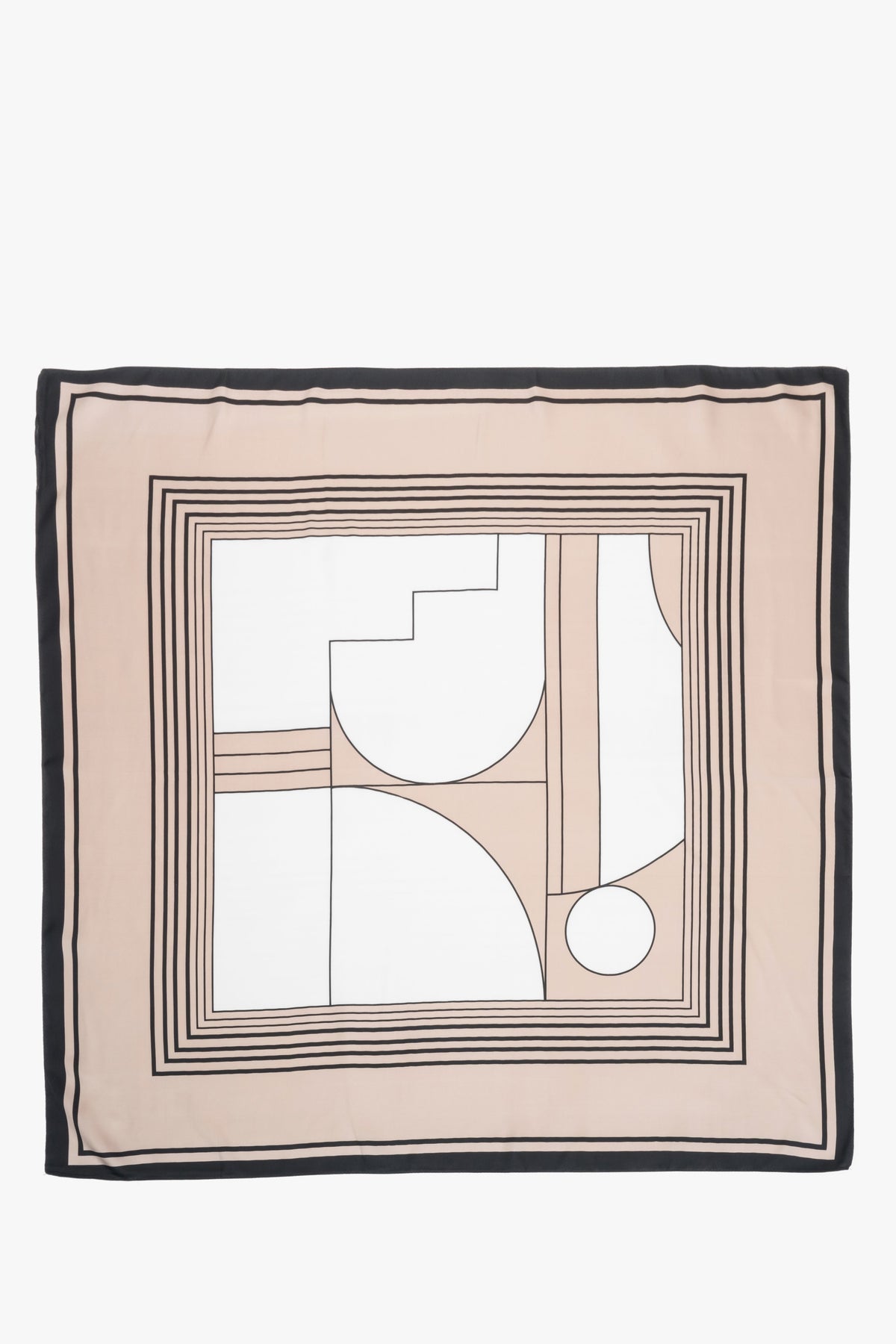 Beige and black women’s neckerchief with abstract pattern, Estro.