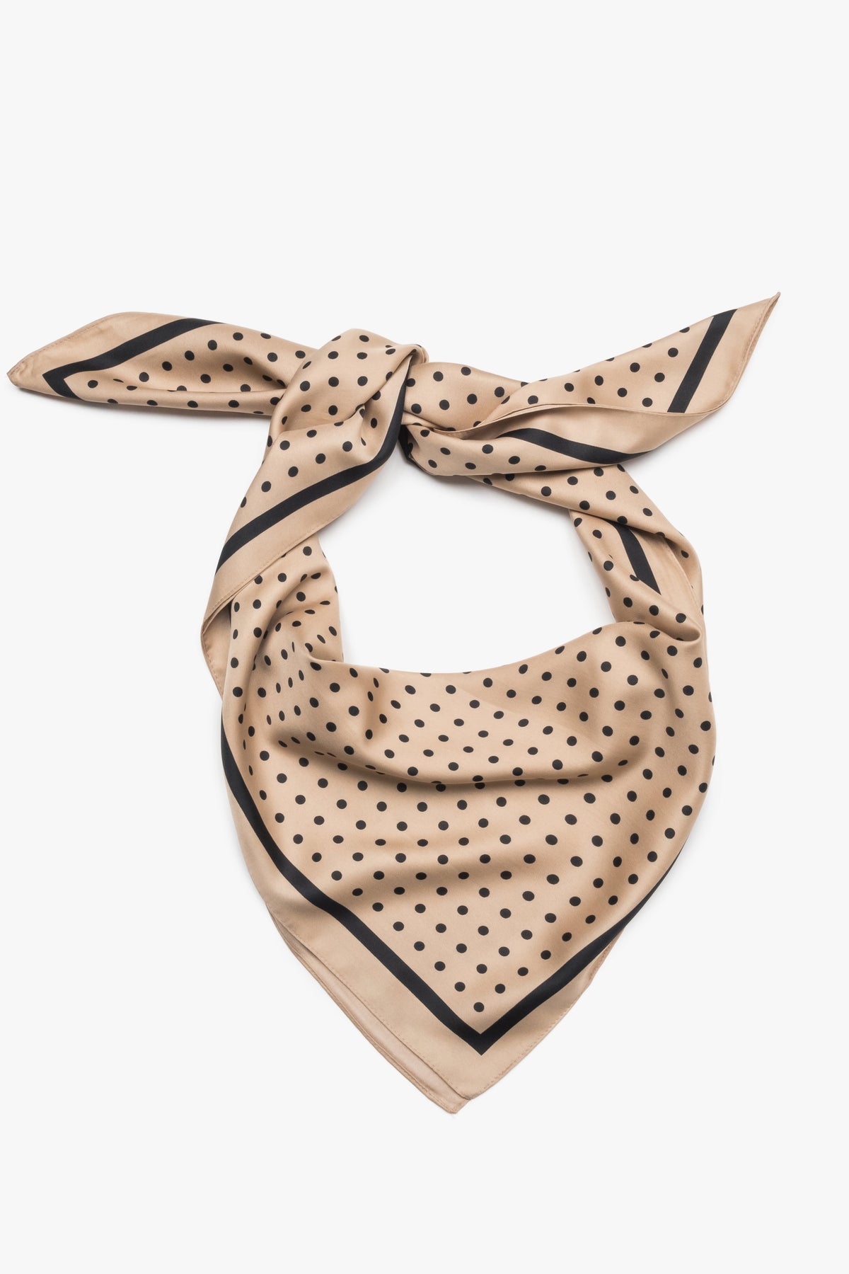 Women's Beige & Black Polka Dot Neckerchief Estro ER00118511.