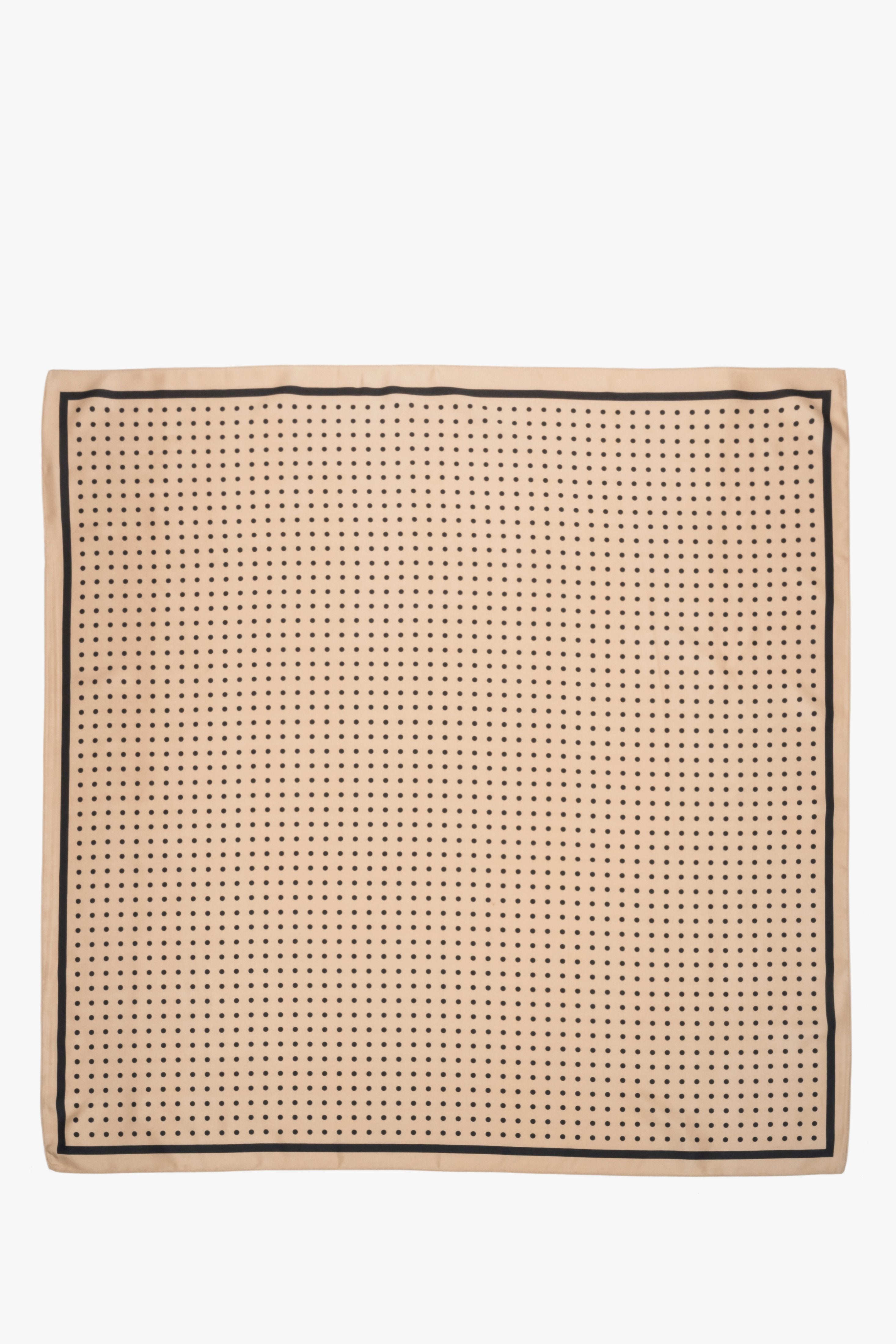 Beige and black women’s neckerchief with polka dots Estro.