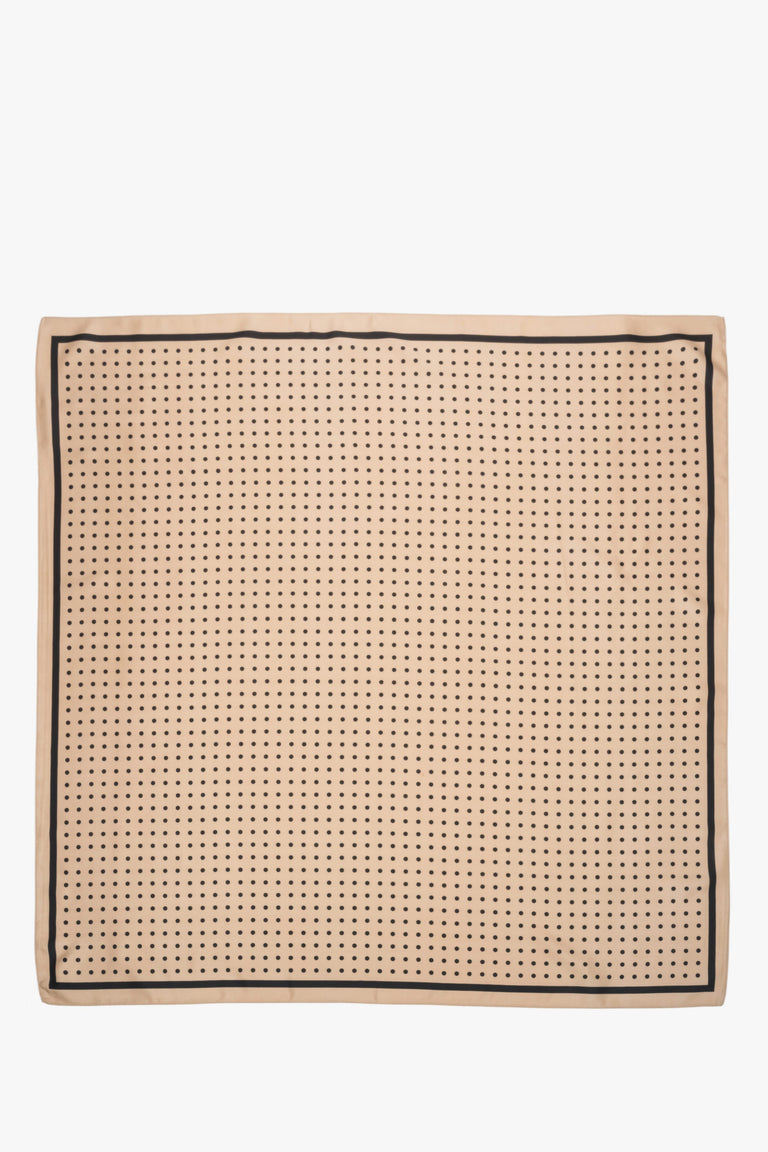 Beige and black women’s neckerchief with polka dots Estro.