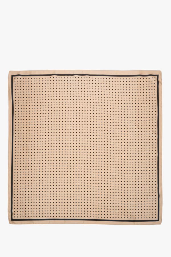 Beige and black women’s neckerchief with polka dots Estro.