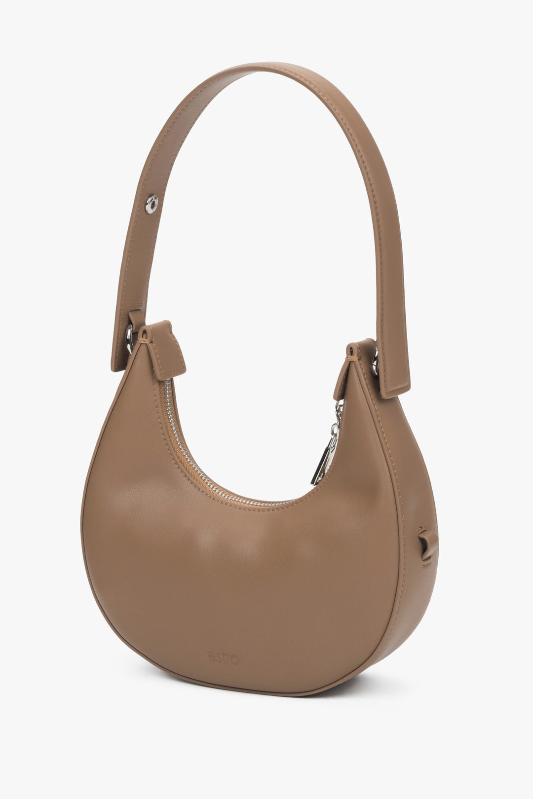 Women's stylish beige crescent bag by Estro.