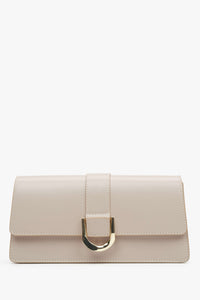 Women's Beige Leather Handbag with Golden Accents Estro ER00114773.