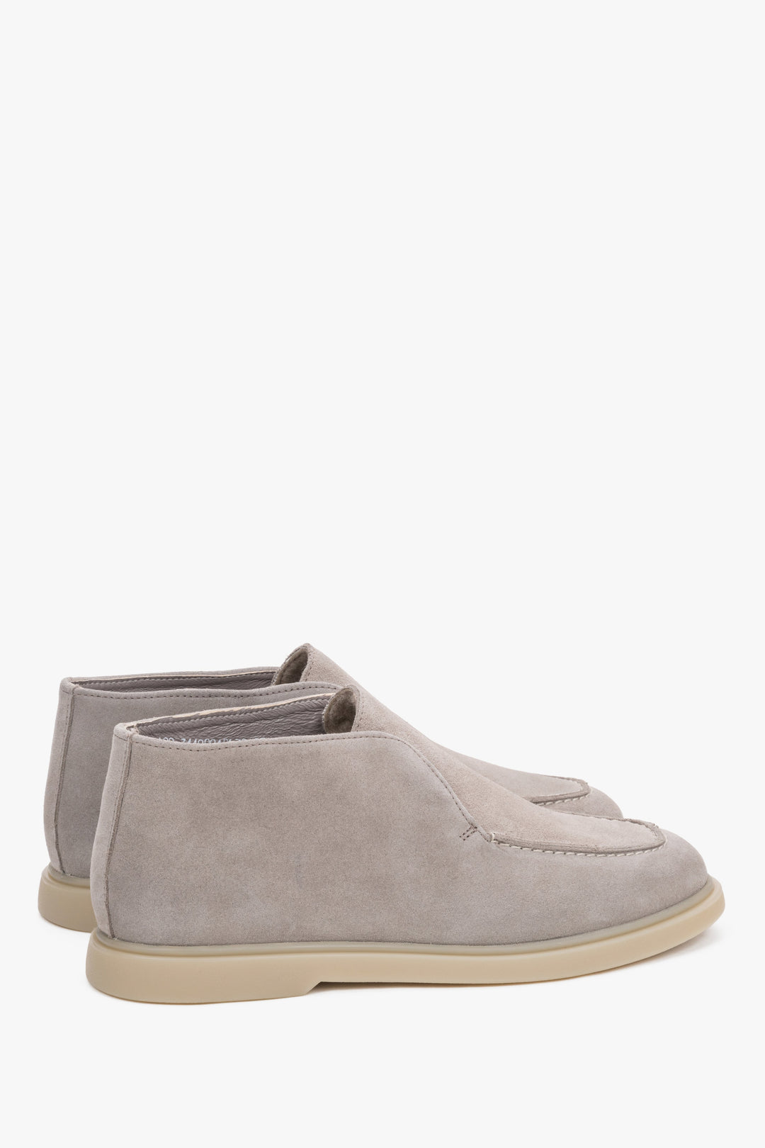 Luxury Women's High Loafers Estro in Beige Premium Natural Velour.