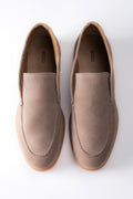 Women's Beige High-Top Loafers made of Genuine Italian Premium Velour Estro ER00120624.