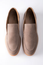 Women's Beige High-Top Loafers made of Genuine Italian Premium Velour Estro ER00120624.