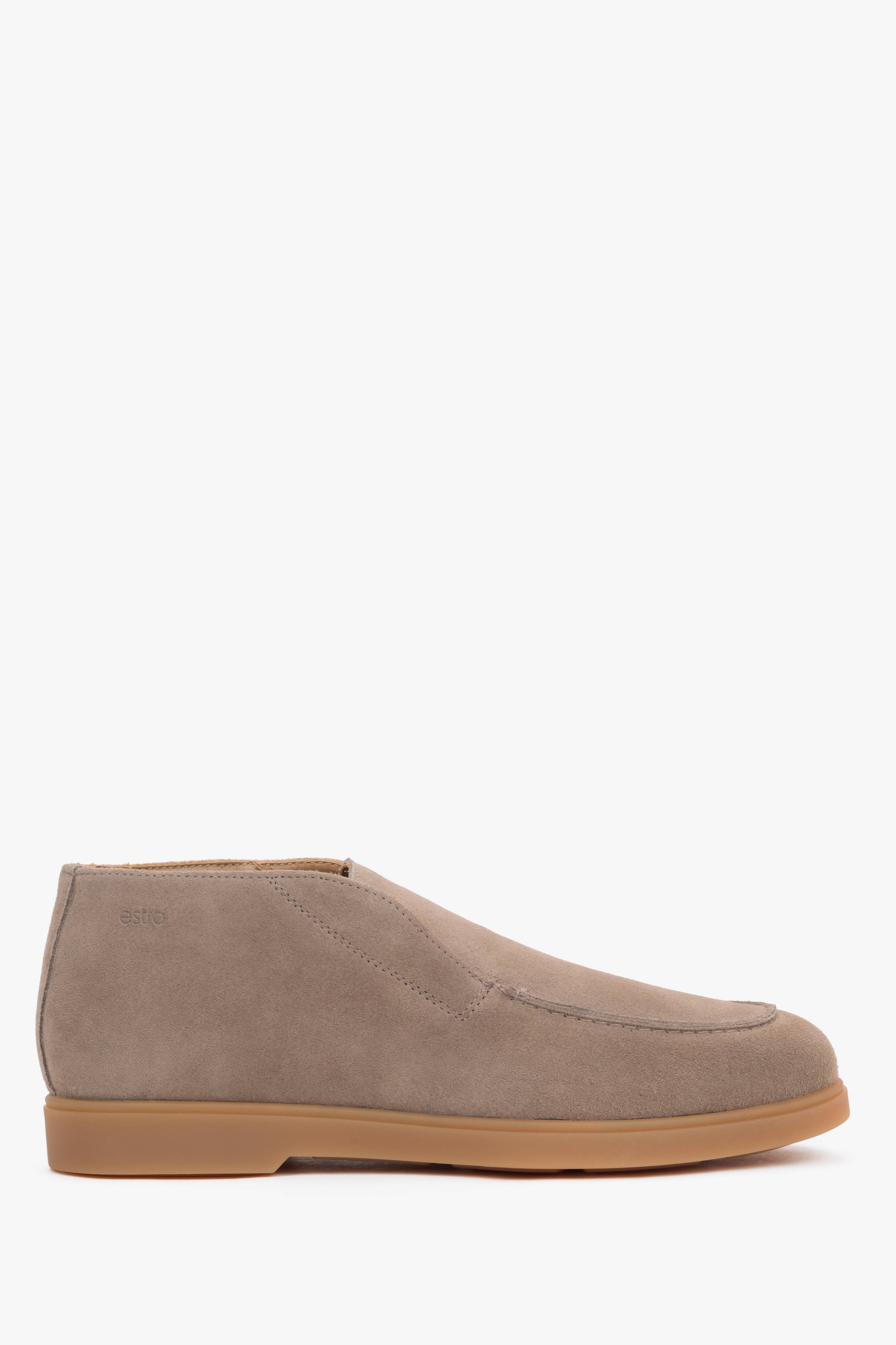 Beige Women's Shoes in High-Quality Italian Premium Velour Leather by Estro.