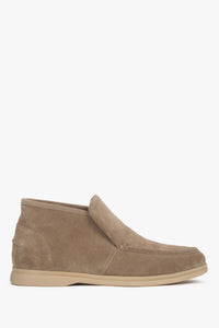 Women’s Beige High-Top Velour Loafers with Light Insulation Estro ER00118395.