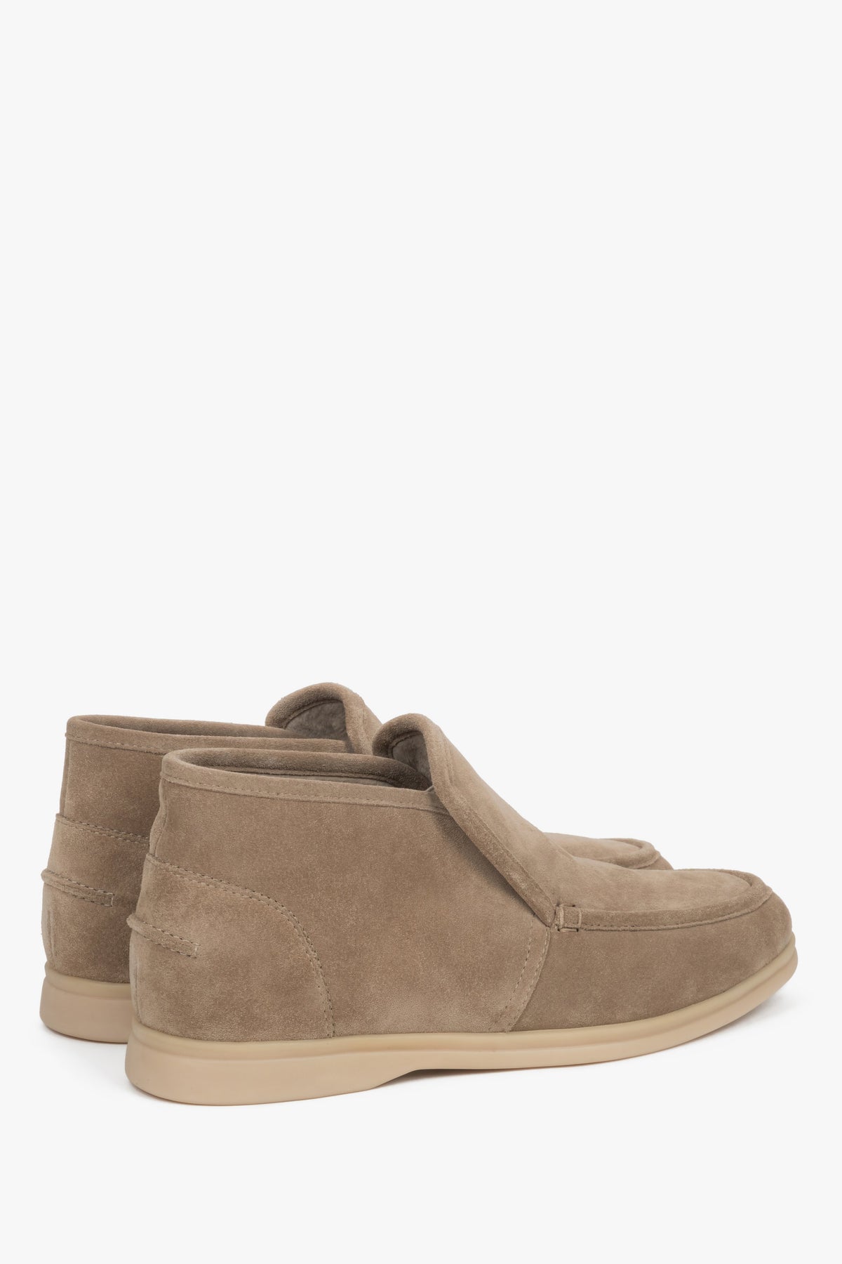 Slip-on beige velour loafers designed for everyday comfort and effortless style.