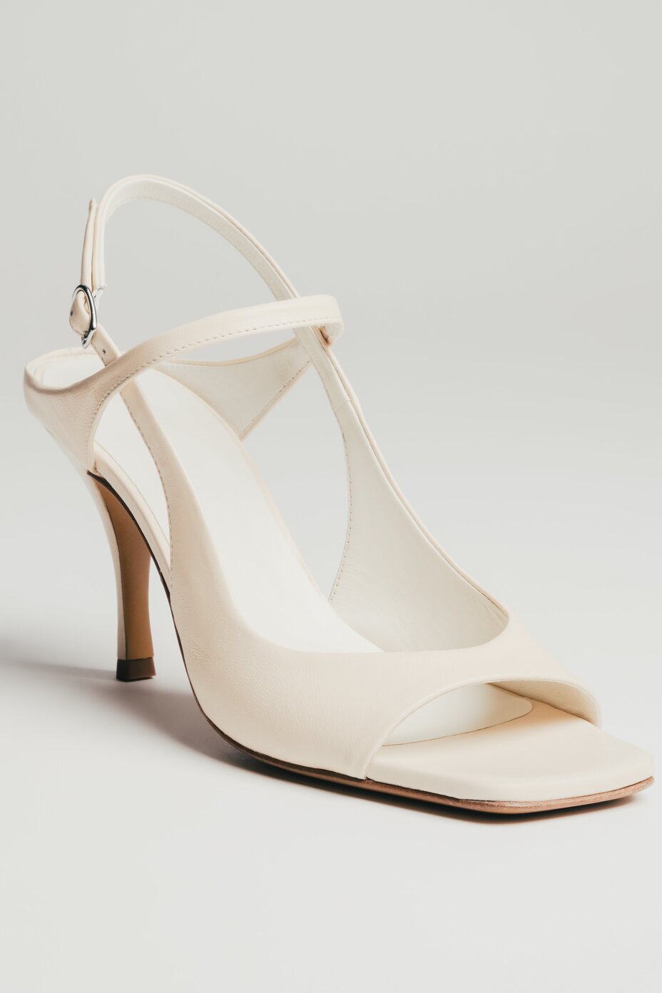 Women's Beige Italian Leather Sandals with Stable Stiletto Heel Guglielmo Rotta ER00119715.