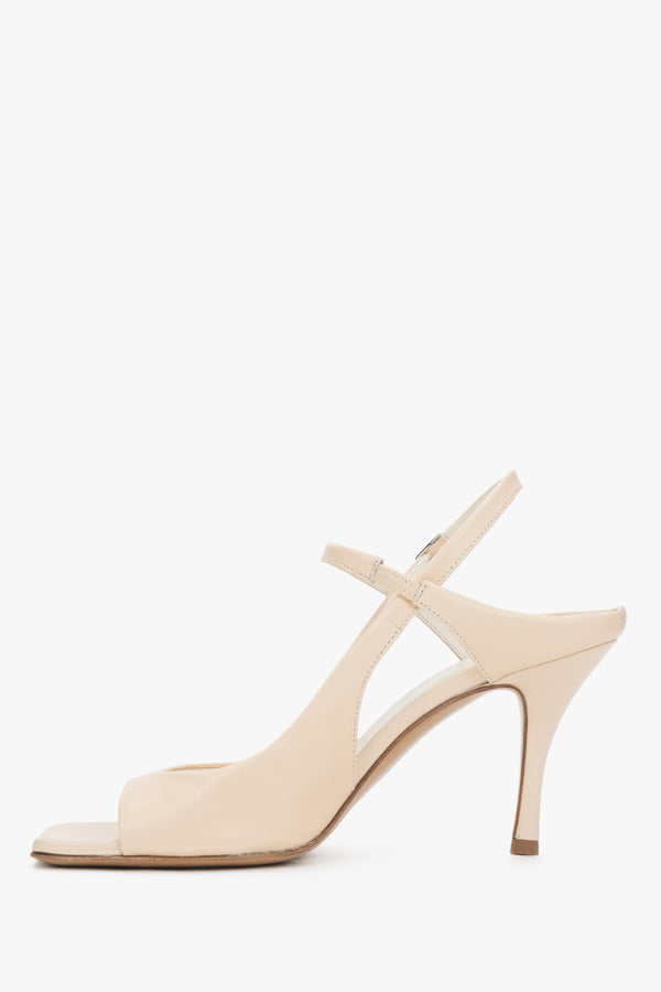 Guglielmo Rotta Italian leather stilettos in a versatile nude shade with a stable heel.