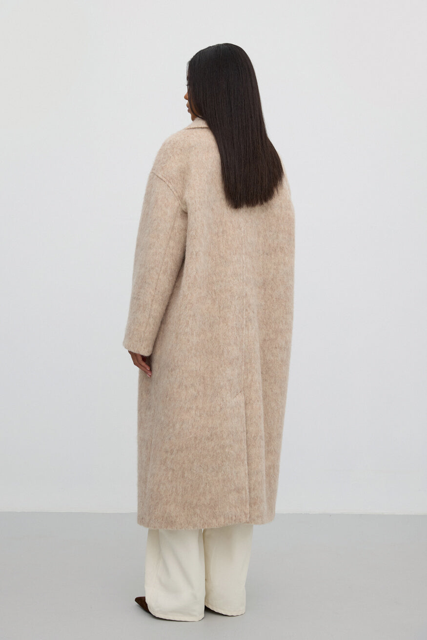 Women's beige trench coat - reverse.