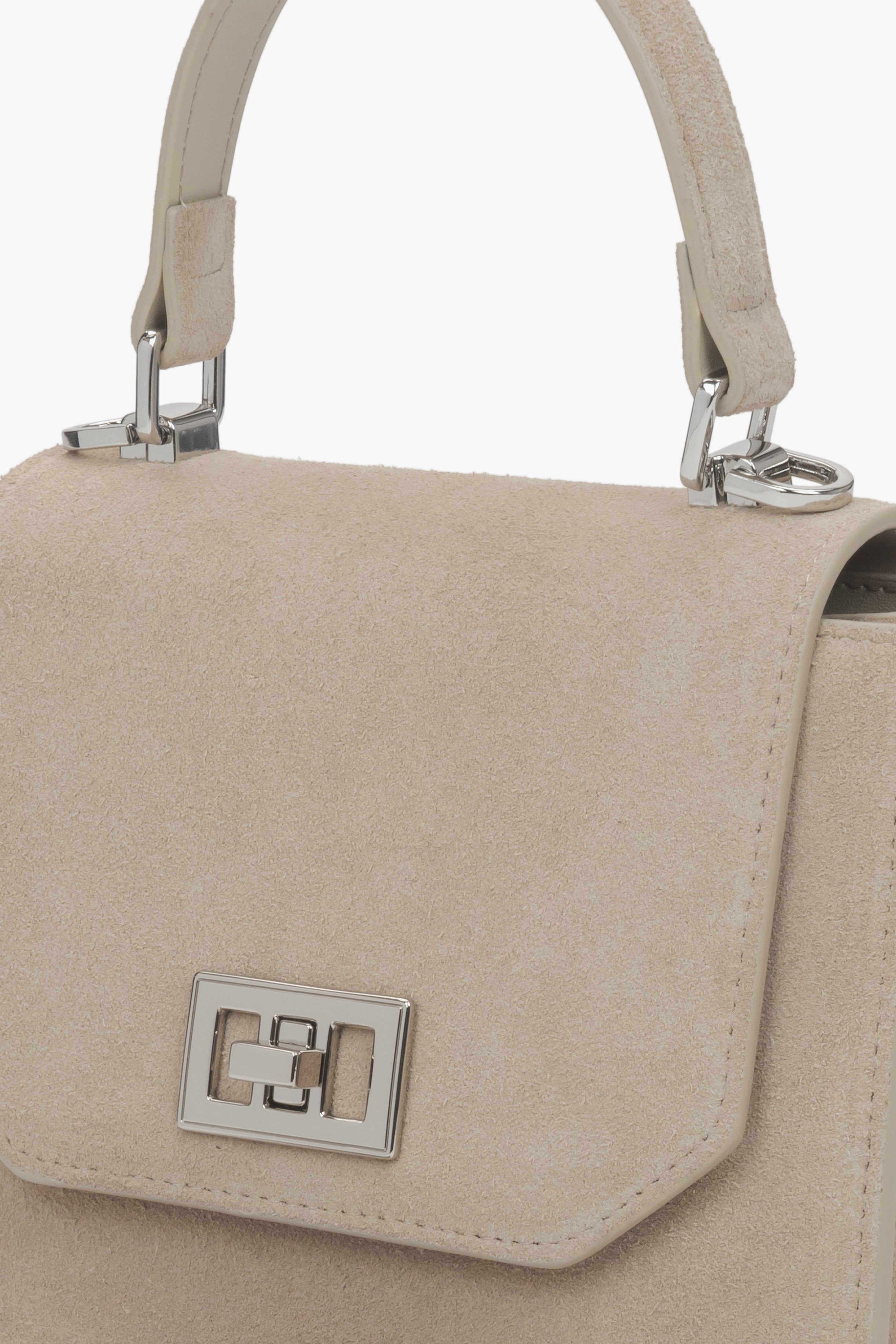 Close-up of soft beige natural velour texture.