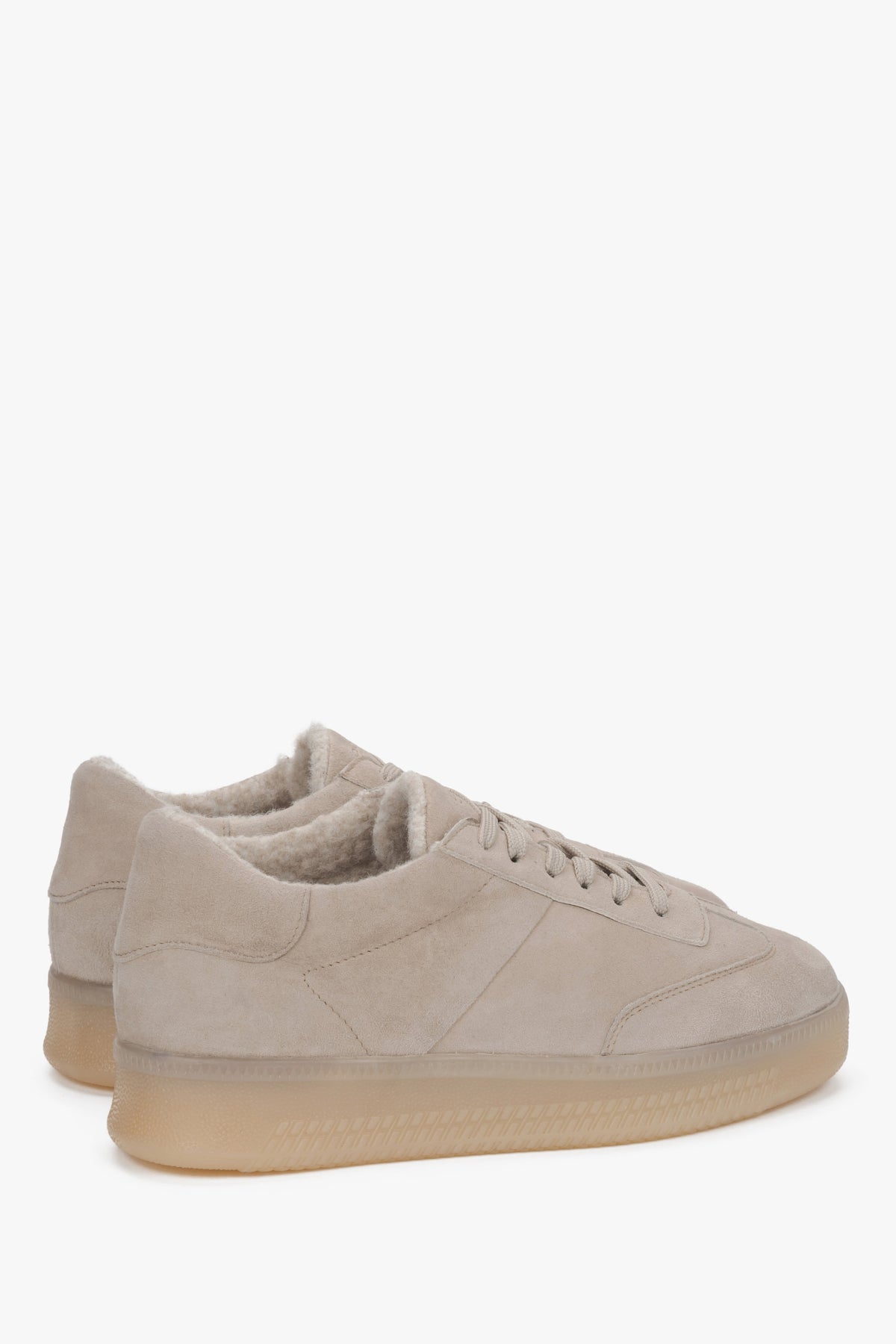 Women's Beige Velour Winter Sneakers with Fur Lining Estro ER00120848.