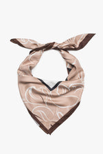 Women's Beige, White and Brown Floral Pattern Neckerchief Estro ER00118512.