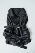 Women's Black Genuine Leather Belt with Silver Oval Buckle Estro ER00120742.