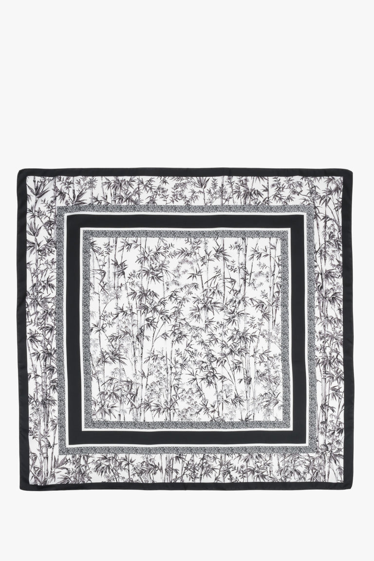Women’s black-and-white jungle-print scarf by Estro.